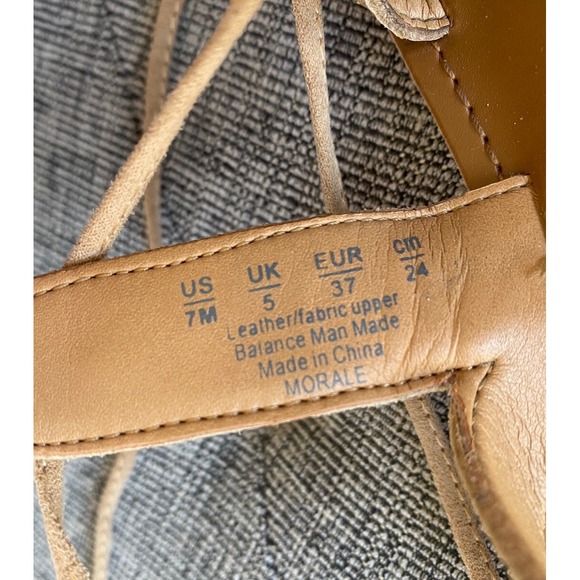 Franco Sarto Women's Morale Sandals Size 7M Ankle Lace Gold Chain Details - Picture 6 of 8